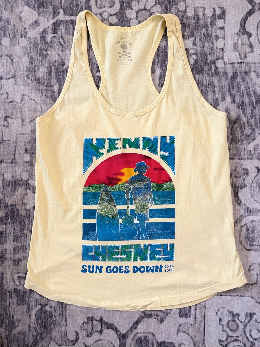 Kenny Chesney Sun Goes Down 2024 Tour No Shoes Nation Tank Top M Cotton